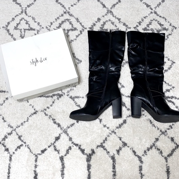 Style & Co. Leather Closed Toe Mid-Calf Boots - Picture 2 of 8